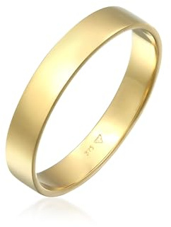 Kuzzoi Bague homme (4 mm) en or jaune 375, bague de fiançailles, bague d'amitié, bague en or poli, taille 60-66, 0601270223