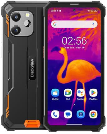Blackview BV8900 - Smartphone - Caméra Thermique FLIR Antichoc - Écran 6.5'',Mémoire de 256Go, 8Go de RAM,Mediatek Helio P90, Octa-Core, Batterie de 10000mAh,Photo 50 Mpx, Android 13 - Orange