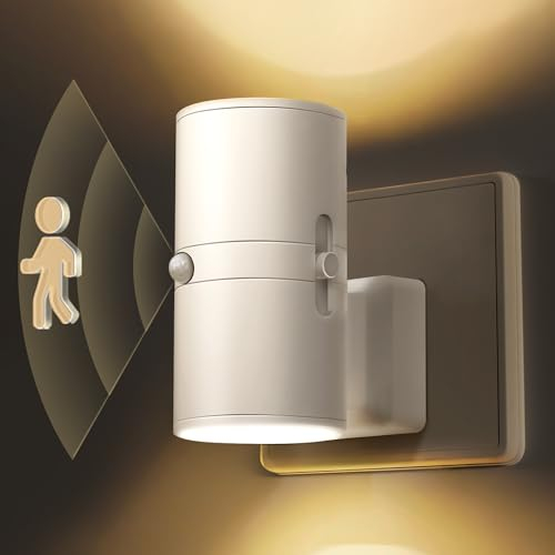 LOHAS-LED luce notturna sensore movimento, 1 pezzo, luce notturna da presa con 3 modalità (ON/AUTO/OFF), bianco caldo 3000K, luminosità regolabile 0-100LM per corridoio, cucina, bagno, camera da letto