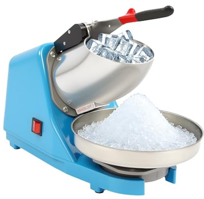 Loobiiny Broyeur à Glace électrique 380 W 2200 TR/Min 65 kg/h Machine à Glace pilée Et Granite rasée INOX pour Restaurant Bar café Maison Cocktail Smoothie granité 40×18×31 cm Machine à Cône de Neige