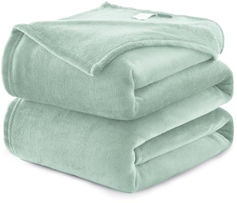 WAVVE Manta Extra Grande para Cama 180, Manta Franela para Sofá 230x270 cm, Sobrecama Suave, Cálida, Transpirable (270x230 cm, Verde Salvia)