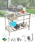 Lavabo Commercial De Cuisine Autoportant En Acier Inox 1 Bac Évier Utilitaire Évier Sur Pieds avec Robinet & Égouttoir Extérieur Évier De Jardin Portable Pour Buanderie Sous-Sol Gain De Place(75x40xH7