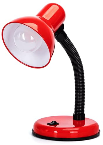 Glowster Lámpara de mesa metálica E27, diseño moderno, ideal para iluminación decorativa en hogares y oficinas. Bombilla no incluida.