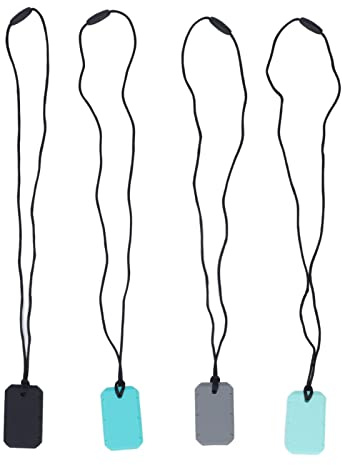 Collana da Masticare Sensoriale in Silicone, Collana da Dentizione Morbida per Bambini, Ciondolo Sensoriale Gommoso per Autismo, Riduce L'ansia, Giocattoli da Mordere per ADHD