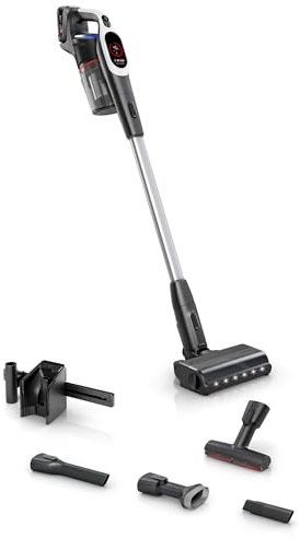 Bosch Akku-Staubsauger Unlimited 9 BKS931BA, kabellos, MicroClean Technology, Display, Staubkomprimierung, HEPA-Filtersystem, 10 J. Motorgarantie, austauschbarer Akku, LED-Licht, XXL-Polsterdüse, weiß