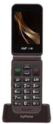 myPhone Harmony LTE Teléfono móvil de Tapa para Mayores sin Contrato, Botón SOS, Teclas Grandes, Pantalla 2,8+ 1,44, Cámara 2 MP, Base de Carga, 4G, Batería 1300 mAh, Bluetooth – Praline Collection