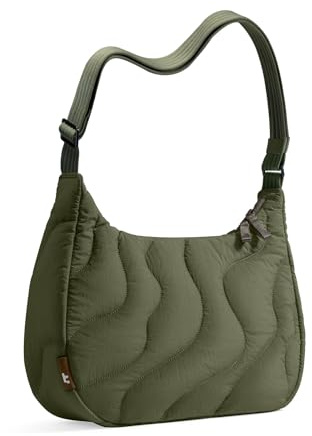 tomtoc 9L Borsa Donna Puffer Sling Crossbody, Nylon Trapuntata Borsa a Tracolla Donna a Mezzaluna Elegante per iPad 11 Air Pro e Nintendo Switch 2, Borsa Hobo Viaggio con Tasche Interne Organizzate