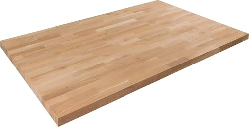 domli Tischplatte aus massivem Eichenholz, 1200 m x 600 mm x 27 mm, hochwertiges europäisches Holz, groß, quadratisch, Küche, Esstisch, Arbeitsplatte, Schreibtisch, Arbeitsplatte, Arbeitsplatz
