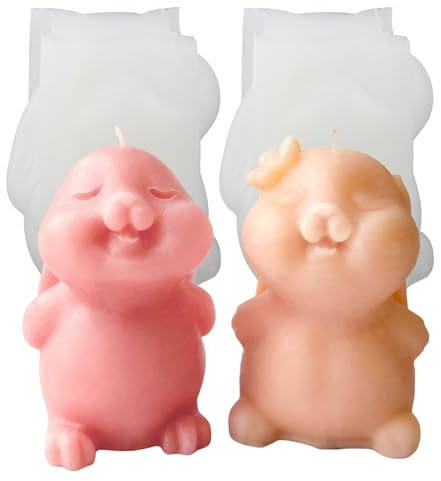 LEIMEND 2 Piezas Moldes para Velas Moldes Silicona Pascua Molde de Silicona Conejo Molde de Resina de Conejo 3d Para velas DIY Artesanía Decoración de Habitaciones Decoración de Pascua
