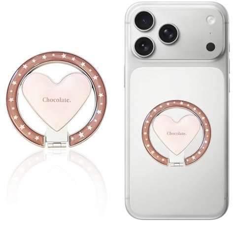 BCHMN Cuore Impugnatura Smartphone, Supporto ad Anello Magnetico per Cellulare, Supporto e Maniglia Allungabili, Impugnatura Telefoni Magnetico Cellulari Grip, Base Estensibili Supporti Accessori