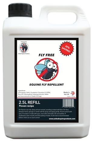 Equine Fly Repellent 2.5L Spray for Horses – Effective Insect Protection Against Horse Flies, Midges & Biting Insects – Long-Lasting & Skin-Gentle