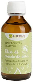 La Saponaria | Olio di mandorle dolci bio, Prunus Amygdalus Dulcis Oil, Emolliente ed addolcente, 100ml
