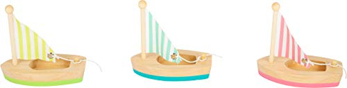 small foot Wasserspielzeug Segelboote aus Holz, 3er Set Badespielzeug, Holzboote für Kinder ab 2 Jahre, 11653 Badewannenspielzeug Spielzeug