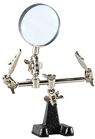 Weller WLACCHHB-02 Helping Hand with Magnifying Glass and 2 Alligator Clamps, plastik, Silver, One Size