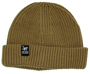 DRESSED IN MUSIC PLAY WITH ME Cappello Docker Uomo/Donna - Taglia unica - Beanie Surf Monkey® - Poliestere riciclato - Wear&Care, Sabbia, 54/60 cm