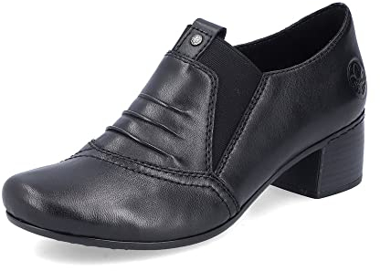 Rieker Damen Hochfront Pumps 41657, Frauen Absatzschuhe,Court Shoes,stöckelschuhe,College-Pumps,hoch geschlossen,Heels,schwarz (00),38 EU / 5 UK