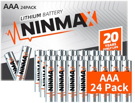 NINMAX Lithium Triple A Batteries, 1.5V 1350mAh Longest Lasting AAA Batteries 24 Pack, Not AA, Non-Rechargeable