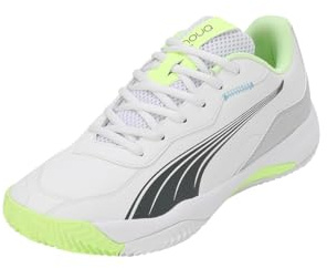 Puma Unisex Adults Nova Smash Tennis Shoe, Puma White-Luminous Blue-Fizzy Apple-Shadow Gray, 42.5 EU
