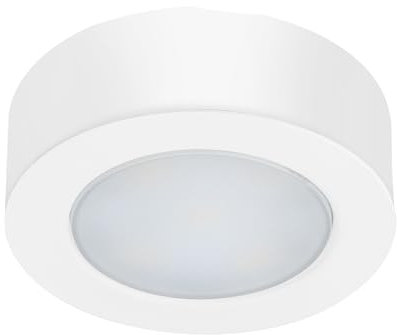 Bright Source LED Circular Cabinet Cupboard Unit Shelf Light, White, 2.5W, 220lm, 3CCT Switchable 3000K 4000K 6000K
