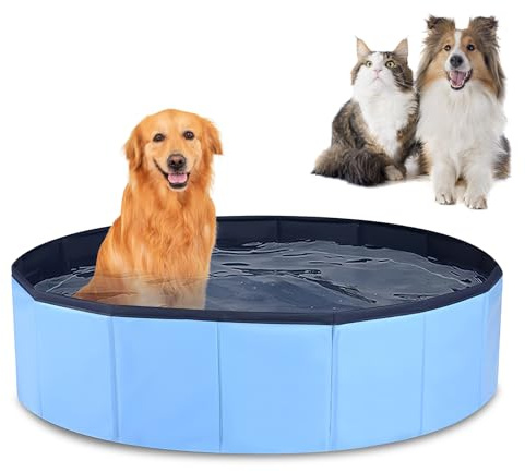 MEYAGOT Piscina per Cani,80 * 20cm Piscina Pieghevole per Cani,Vasca da Bagno per Cani in PVC,Piscina Rigida per Cani Grandi per Cani E Gatti,per Interni Ed Esterni