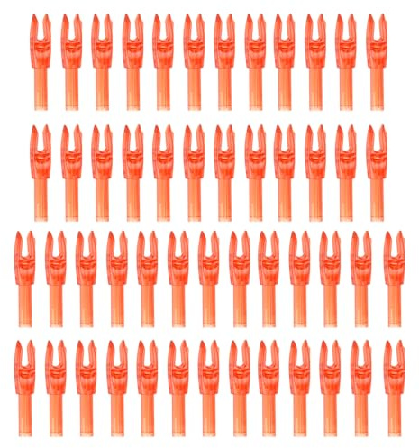 PATIKIL Frecce per Tiro Arco Nocks 4,2mm 0,165, 50pz Inserto Chiari Nock Frecce di Ricambio per Frecce Caccia Arco Composito Arco Ricurvo, Arancia