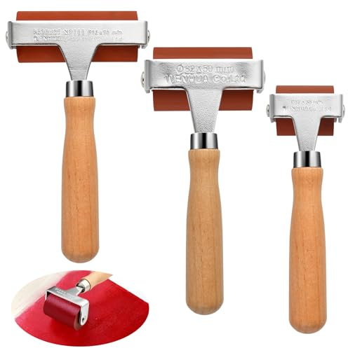 Supkiir Gummi-Brayer-Roller, gemischte Größen, Gummiwalzenwerkzeug für Druckherstellung, Tintenroller, Stempeln, Brayers mit Komfortgriff, Konstruktionswerkzeuge für Bastelarbeiten, Tapeten,