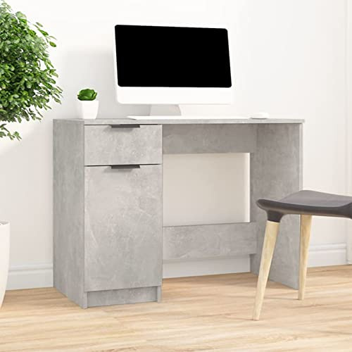 ShGaxin Skrivbord, skrivbord, sekreterare, arbetsbord, ungdomsskrivbord, kontorsskrivbord, plywoodgrå betonggrå 100 x 50 x 75 cm
