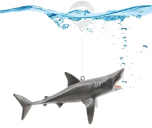 Décoration de requin flottant pour aquarium, petit requin mignon, requin flottant avec fil et boule, requin flottant pour aquarium, décoration d'aquarium
