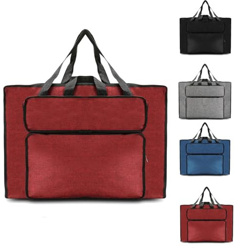 YushengTai Zeichentasche A2 Transporttasche für Zeichenplatte, Wasserdicht Drawing Bag, Multifunktional Zeichnung Tasche Zeichenmappe, Kunstmappe mit Die Seitentasche für Kunstutensilien (A2, Rot)