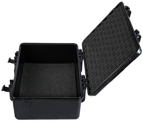 CROWNSHOP Hard Case with Foam 440mmx345mmx180mm Flight Case Compact Camera Case Portable Carry Lock Storage Box Lockable Carrying Casefor Tools Drones Camera Lens Accessories
