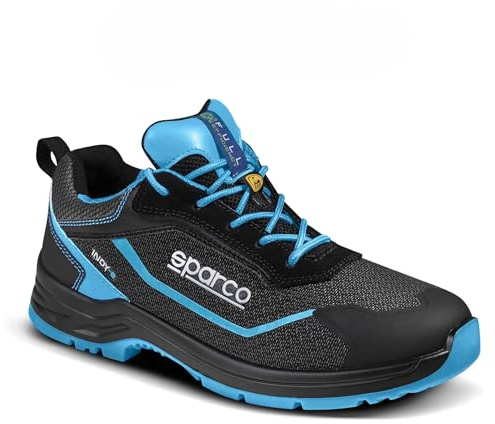 Sparco Indy-He Sunny ESD S3S SR FO LG Scarpe Antinfortunistiche Alte da Uomo S3 ESD HRO. Idrorepellenti, Metal Free, Supporto Caviglia, Ladder Grip - EU 42