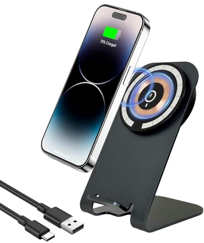 Magnetisk induktiv mobiltelefon laddningsstation för Magsafe trådlös laddare för iPhone 17 16 15 14 13 12 Pro Max, trådlös laddare stativ för Samsung Galaxy S25 Ultra S24 S23 Google Pixel 10 9 Pro 8a