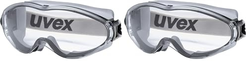 Uvex ultrasonic - Vollsichtbrille - als Überbrille geeignet - grau/schwarz (Packung mit 2)