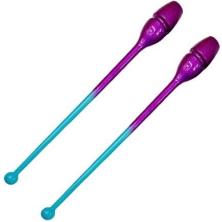 SZLIFE 2 Pezzi di clavette per Ginnastica Ritmica collegabili da 45 cm, Facili da Controllare, Attrezzatura per l'allenamento di Ginnastica per, Blu Viola