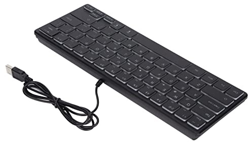 OEBUAFI Teclado para Juegos por Cable 64 Teclas Mini RGB 3 Retroiluminación para Accesorios de Ordenador Portátil de Escritorio