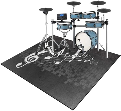 Cevgubn Alfombra para Batería y Percusión Antideslizante Alfombra Baterías Acústico Profesional Rectangular de Jazz para Caja Bombo y Otros Instrumentos, Alfombra de Tambor Insonorizada 120 x 70 cm