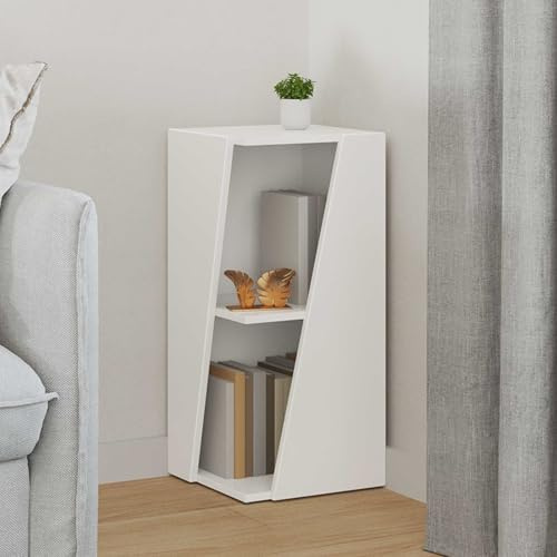 Zentexion vit sidohylla 33 x 32 x 70,5 cm trämaterial modern design utrymmesbesparande mångsidig stabil hållbar enkel montering