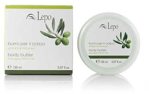 LEPO | Burro per il Corpo con Olio di Oliva Bio 150ml, Idratante e nutriente per una Pelle Morbida e vellutata
