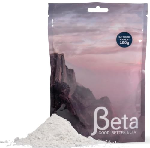 Beta Climbing Rock Climbing Chalk Heat Treated Premium Magnesium Carbonate. Ultra Dried Chalk For Ultimate Sweat Absorption. Powder Chalk For Climbing, Gym & Sports.100% of Profits Donated 300g/10.5oz