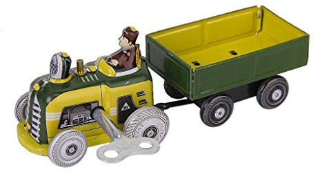 Tenlacum Vintage Tractor and Trailer Collectible Tin with Wind-up Key