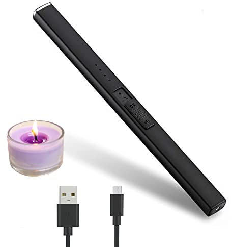 GUBOOM Accendino Elettrico USB, Accendino a Candela, Accendigas Antivento, Accendigas Usb Ricaricabile, Collo Lungo e 360º Flessibile Accendino Lungo per Accendere Candele,Stufe, Barbecue