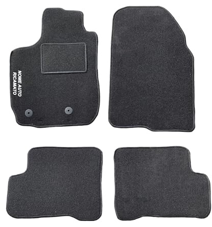 Auto Accessori Lupex | Set 4 pezzi Tappetini auto Compatibili con Duster (2010-2024) con 2 Clip di Fissaggio | Tappeti Sagomati in Moquette con Ricamo Lato Guida | Fondo Antiscivolo