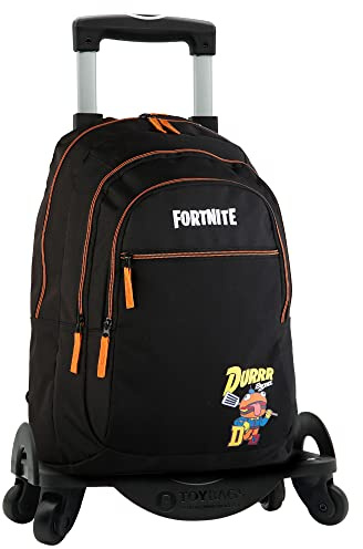 FORTNITE Zaino Scuola Durrr + Carrello Toybags con 4 Ruote Girevoli, Unisex Bambini, Multicolore, Grande, multicolore, L