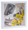 Muzilife 3D Bilderrahmen zum Befüllen 25x25 cm-Tiefer Rahmen Weiß, Holz Objektrahmen Shadow Box mit Glasscheibe, Perfekt zum Basteln und als Geschenk für Familie Freunde usw.