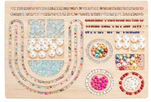 BENECREAT 39x29cm Perlen-Designbrett, Perlenherstellungszubehör Perlentabletts Matten Für Armband, Halsketten, Schmuckherstellung, DIY-Design, 1cm Dick