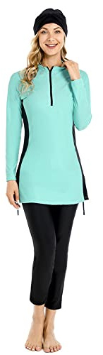 Full Swimming Costume Burkini For Women Modest Girls Swimsuit islamic Swimwear Plus Size(XXL, T7)