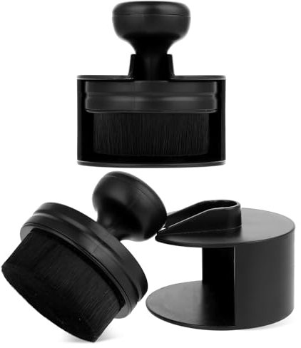 AOZUO Auto Tire Shine Brush with Stand - Portable High-Density Tire Dressing Brush with Cover for Auto Detailing Cleaning Service (Black)