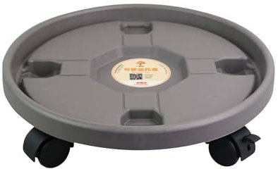 Dmuzsoih Supporto rotondo per piante da 27 cm, grande e pesante, con base a rullo, per vasi da fiori con ruota, per interni ed esterni, per vasi da fiori