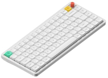nuphy Air75 V3 Clavier mécanique sans fil, 75 % Low Profile Keyboard avec bouton, clavier de jeu Hot Swap prend en charge Bluetooth/2,4 GHz/USB-C, disposition allemande QWERTZ (blanc/blush Nano Switch