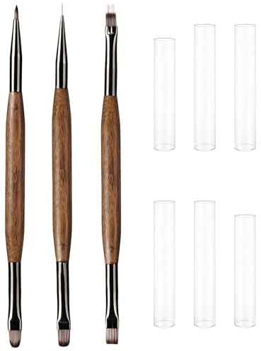 EORTA 3 Pcs Dual Tip Travel Watercolor Brushes, 6 Tips Professional Nylon Paint Brush for Artist Acrylic Oil Gouache Watercolor Ink Oil Tempera Body Detailing Nail Art, 6 Different Brush Heads